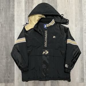 Starter University Of Colorado Puffer Jacket Black CU Buffs Pull Over College XL